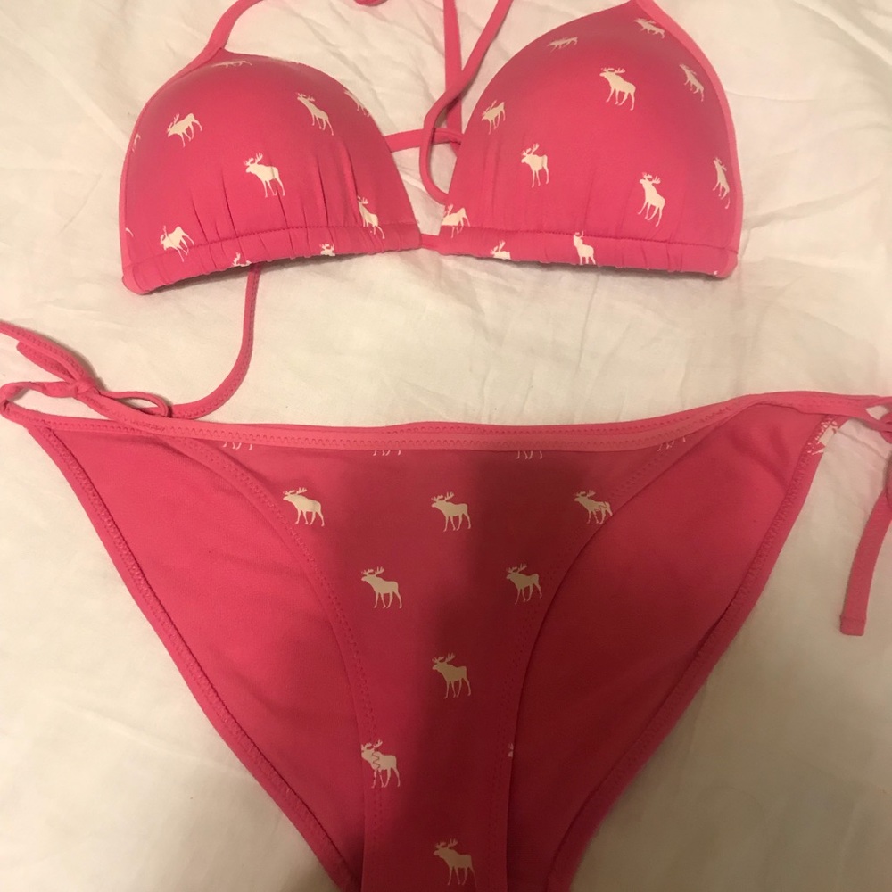 Abercrombie pink and white bikini